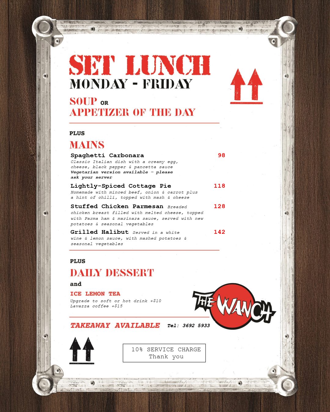 This week’s lunch menu